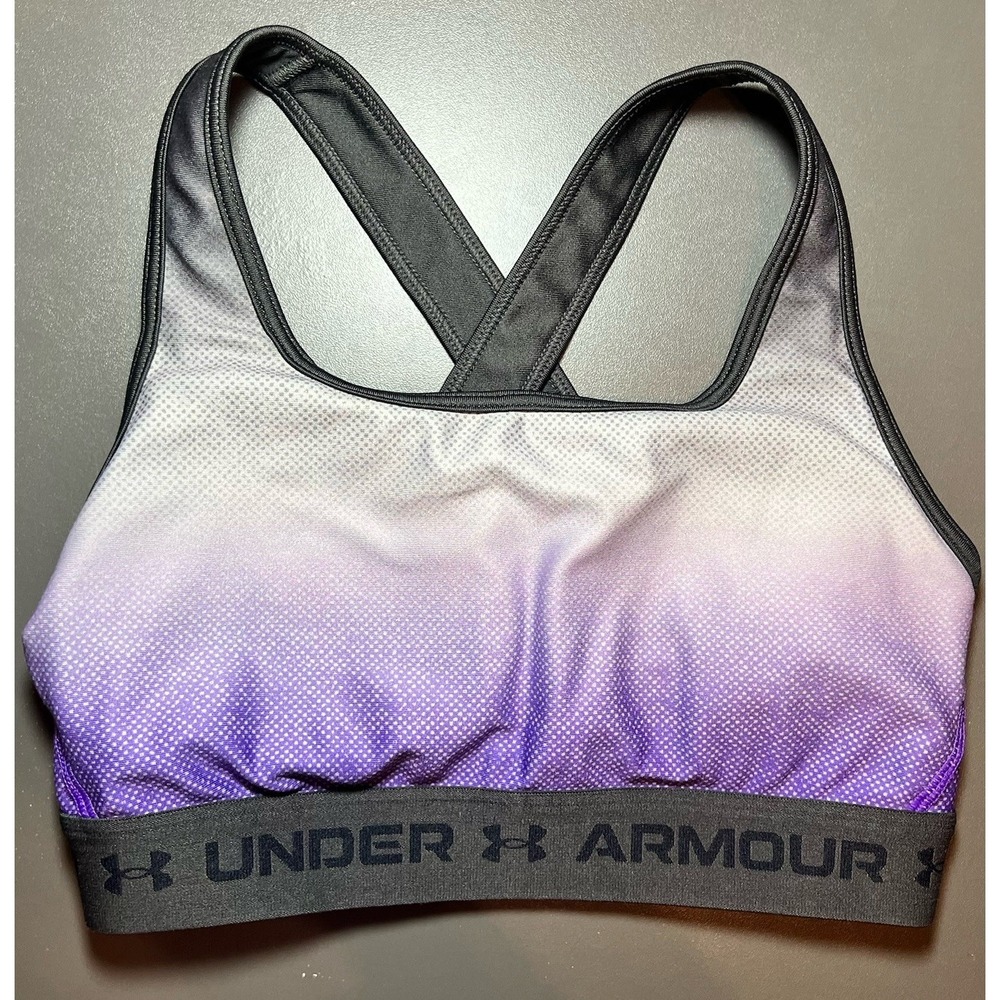 Under Armour Sports Bra Women Small Purple Gym Yoga‎ Running Sports Compression